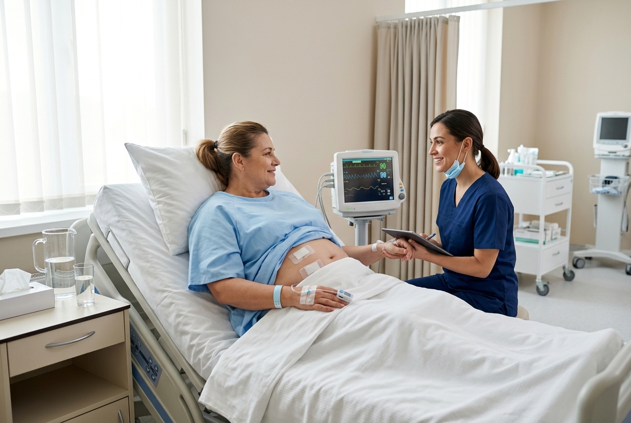 Paciente en recuperación tras cirugía bariátrica manga gástrica en clínica chilena