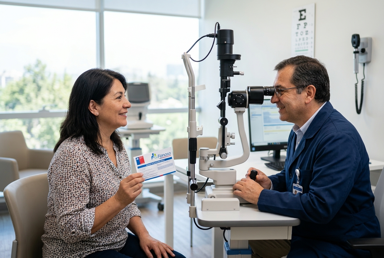 Paciente usando bono FONASA para consulta de neurología en centro médico chileno