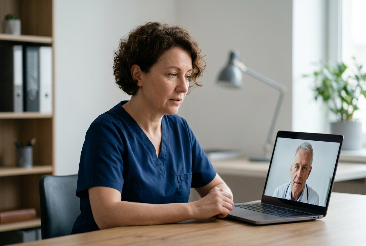 Paciente realizando consulta de neurología online desde su hogar en Chile