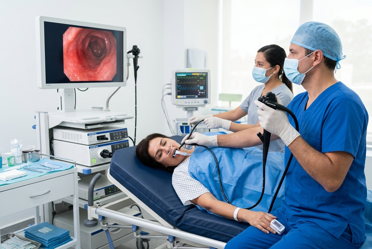 Procedimiento de endoscopía digestiva en clínica privada Chile