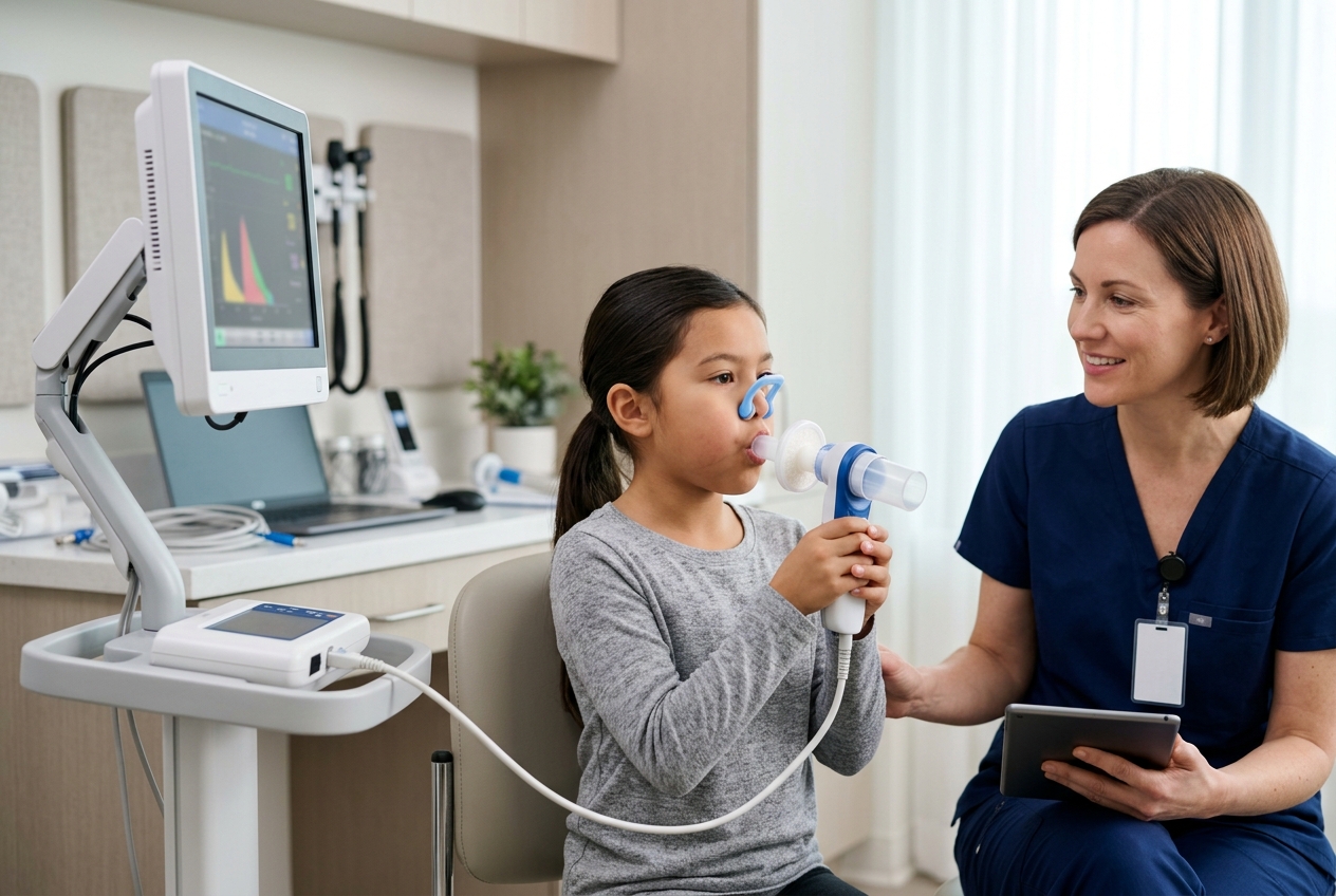 Espirometría pediátrica para diagnóstico respiratorio infantil en Viña del Mar