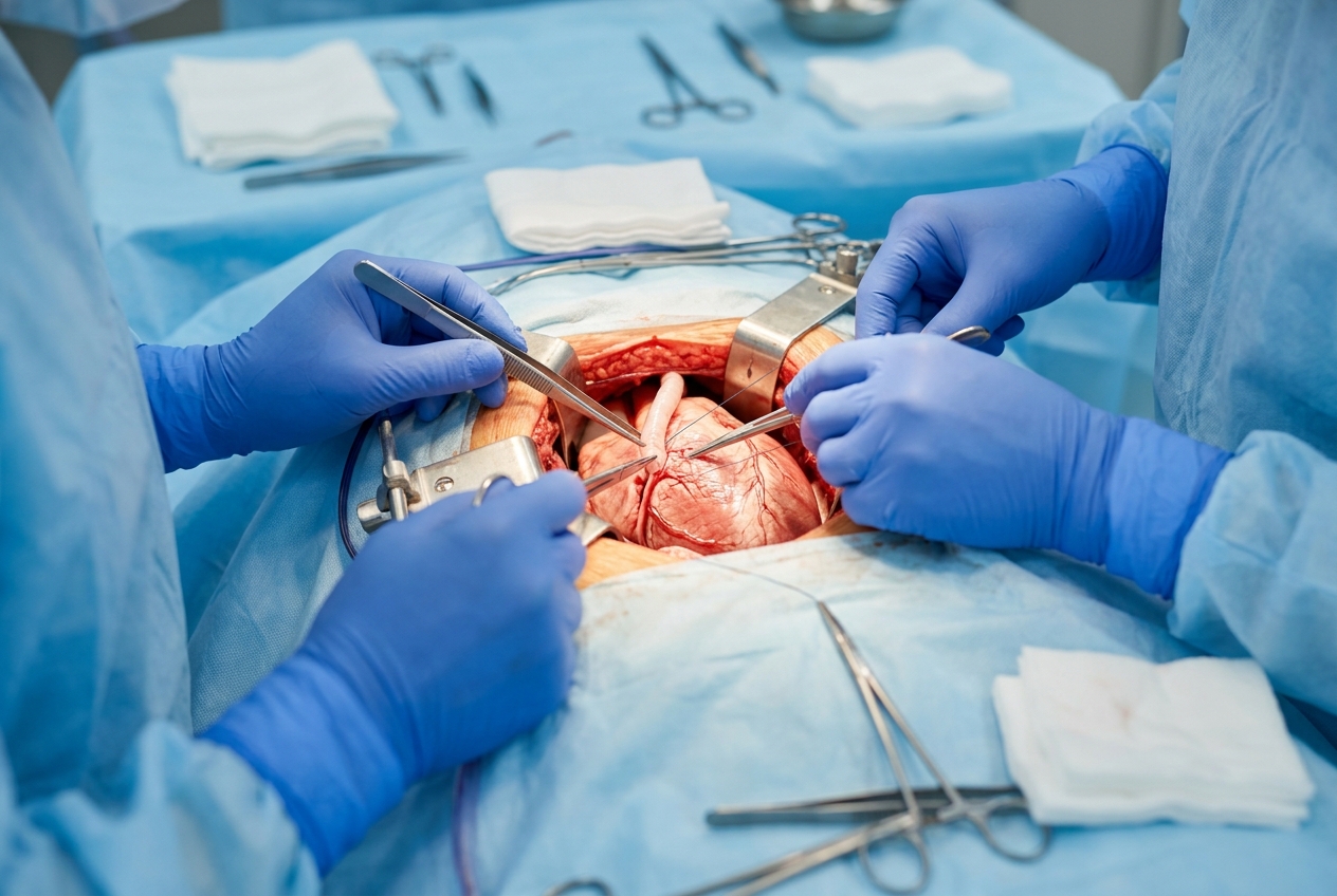 Procedimiento de bypass coronario con injerto de arteria mamaria interna