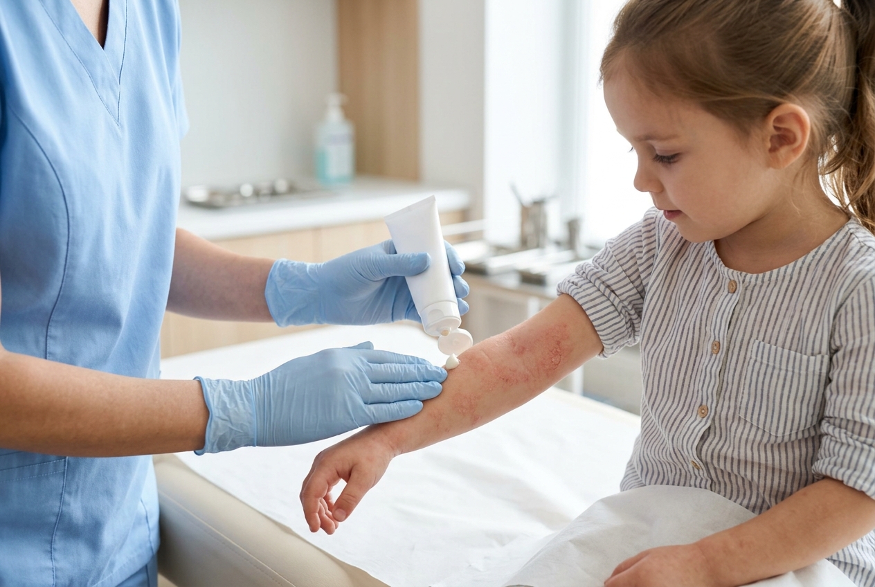 Tratamiento de dermatitis atópica infantil, patología cubierta por dermatología infantil FONASA