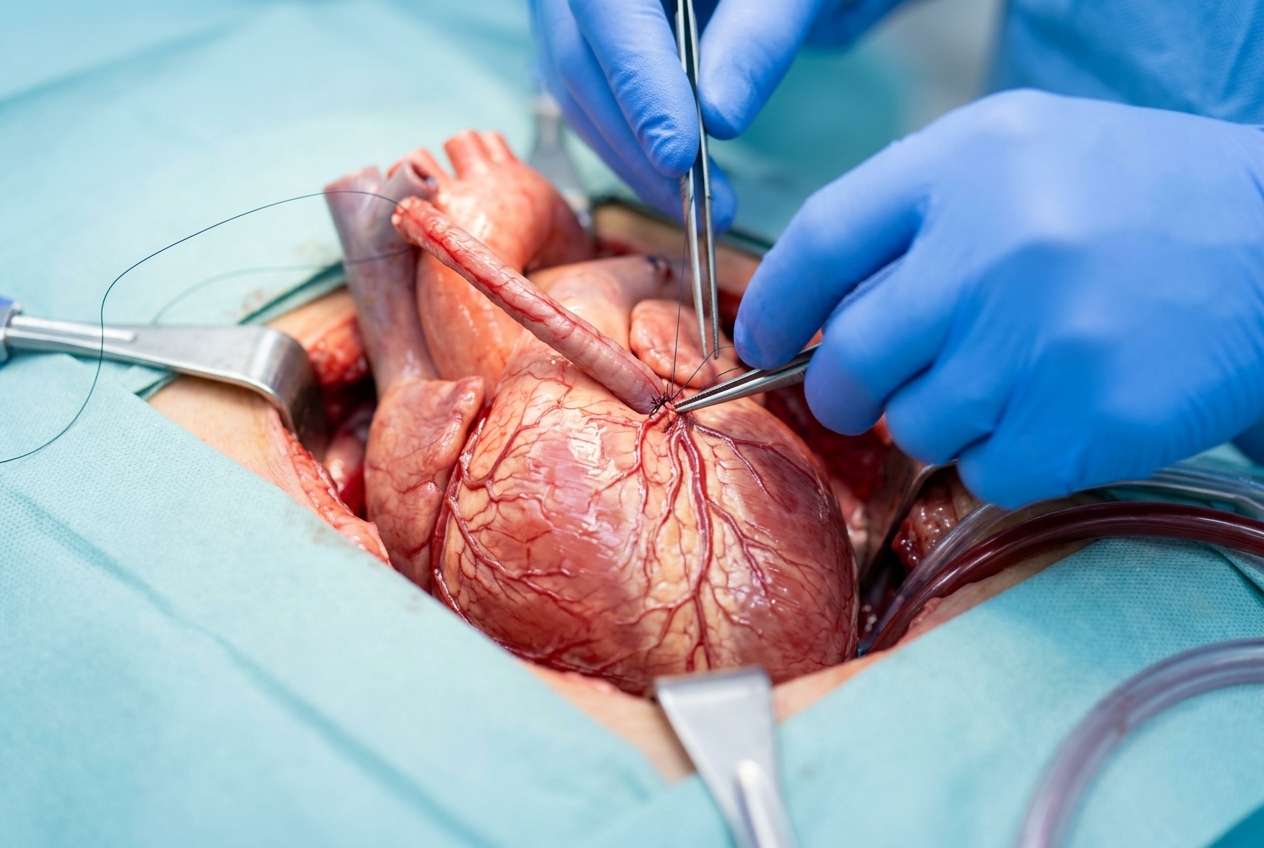 Procedimiento de bypass coronario en cirugía cardiovascular con injerto arterial